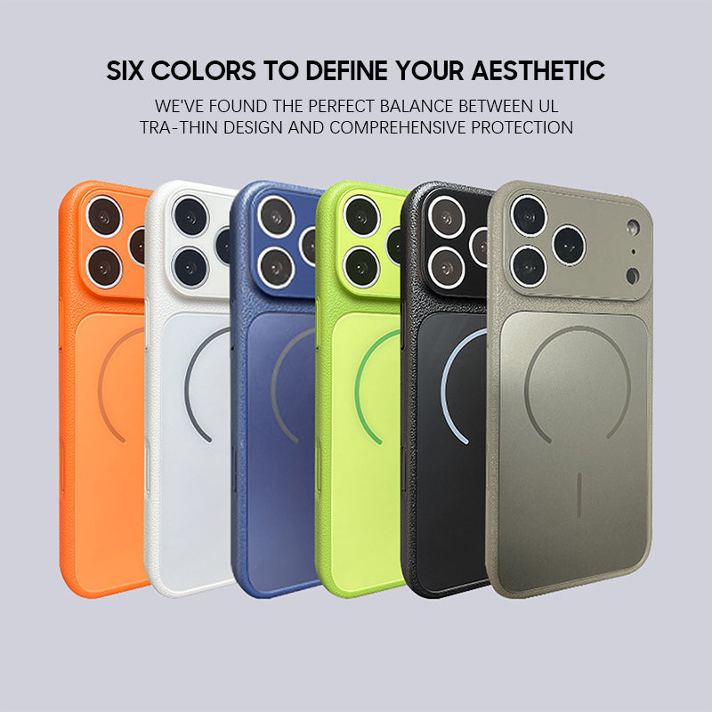 Fluorescent Green | iPhone MagSafe Faux Leather Textured Case