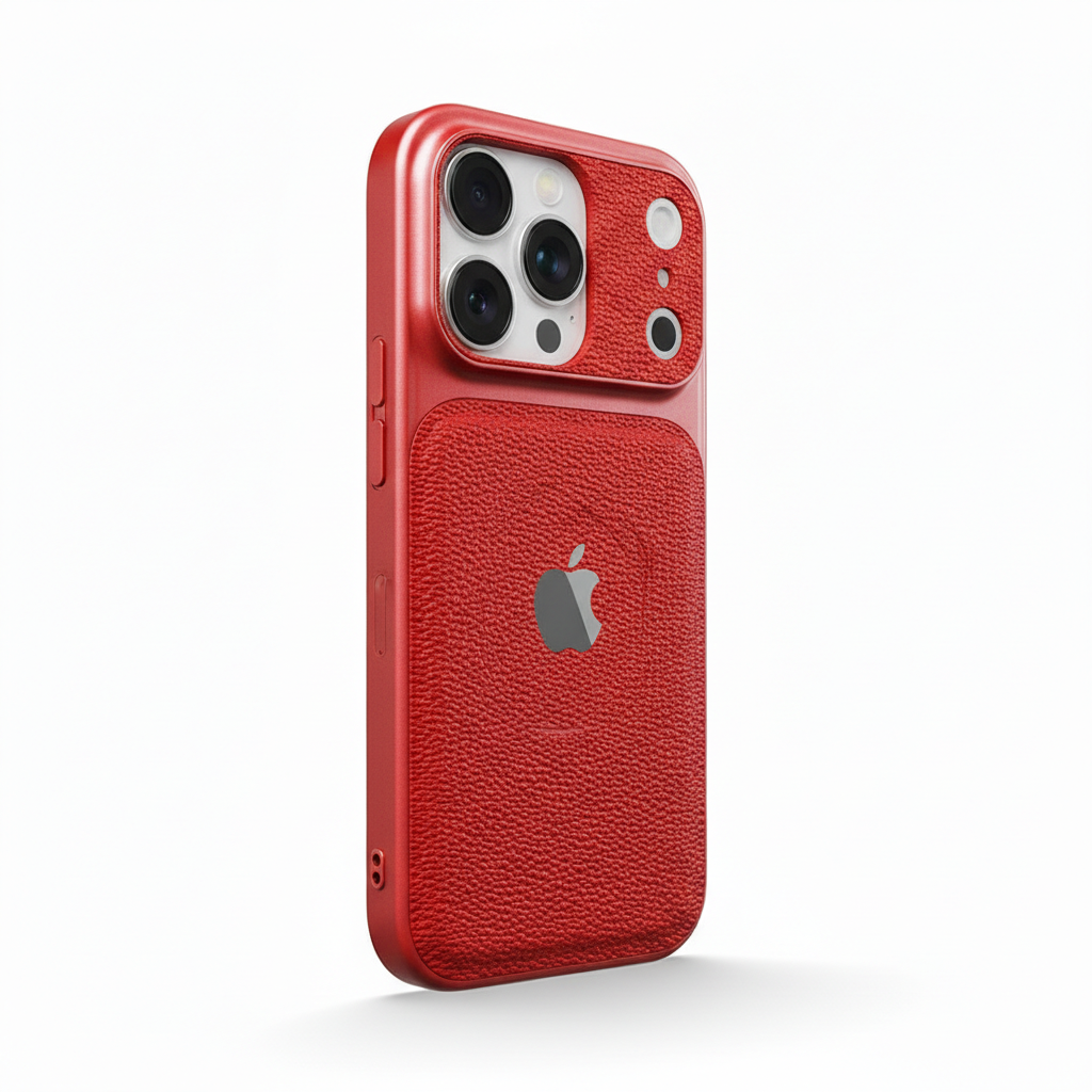 Red | iPhone Leather Texture Case