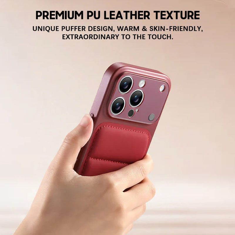 Silver White | iPhone Puffer Leather Case