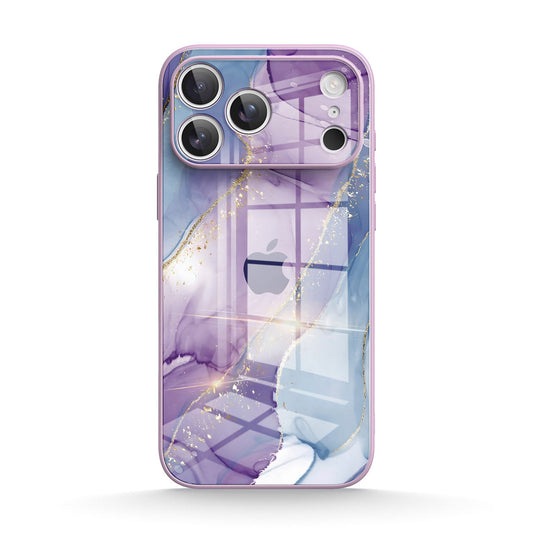 Purple Blue Gilt | iPhone Series Tempered Glass Case