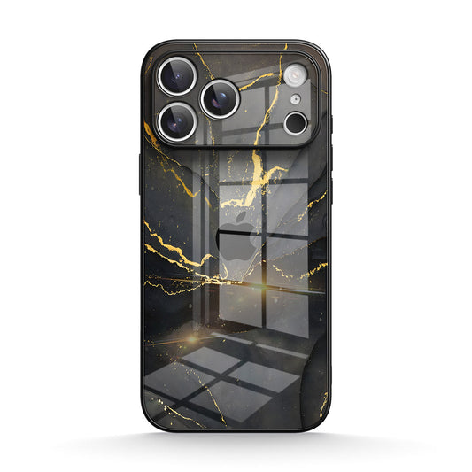 Black Gold Sand |IPhone Series Tempered Glass Case