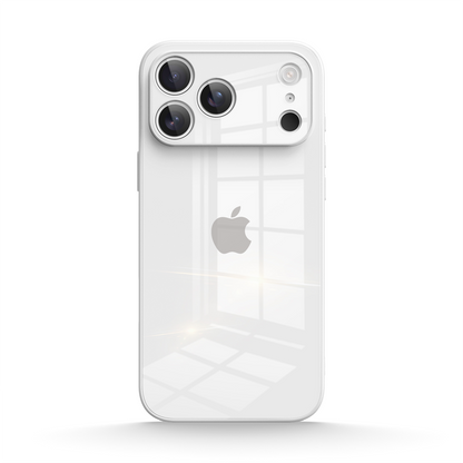 White | iPhone Tempered Glass Phone Case