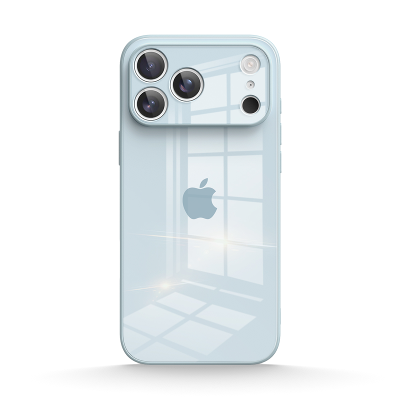 Light Blue | iPhone Tempered Glass Phone Case