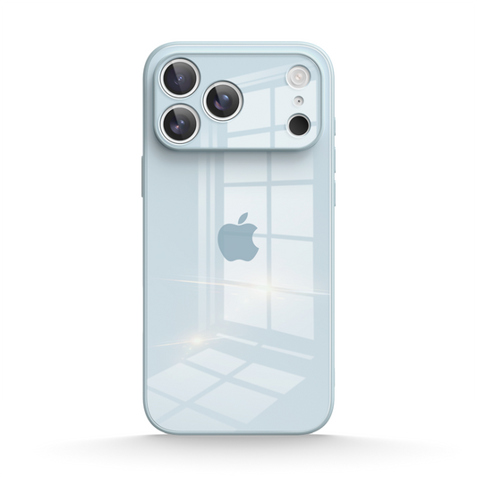 Light Blue | iPhone Tempered Glass Phone Case