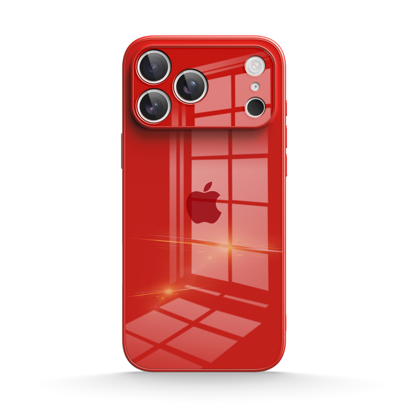 Red | iPhone Tempered Glass Phone Case