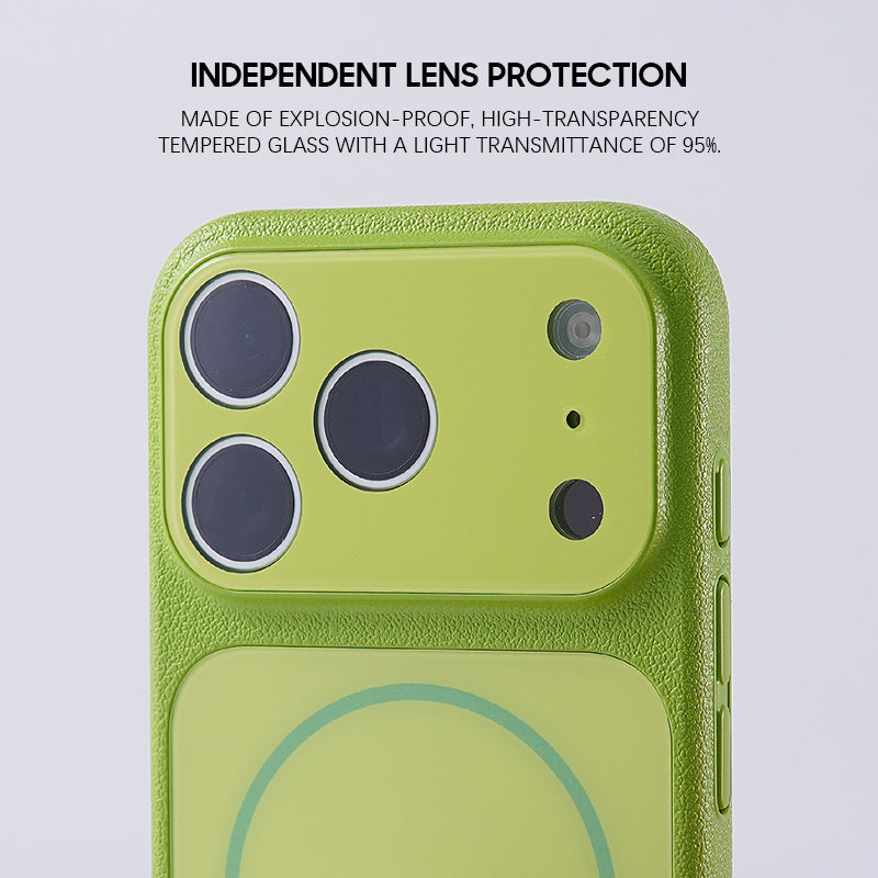 Fluorescent Green | iPhone MagSafe Faux Leather Textured Case