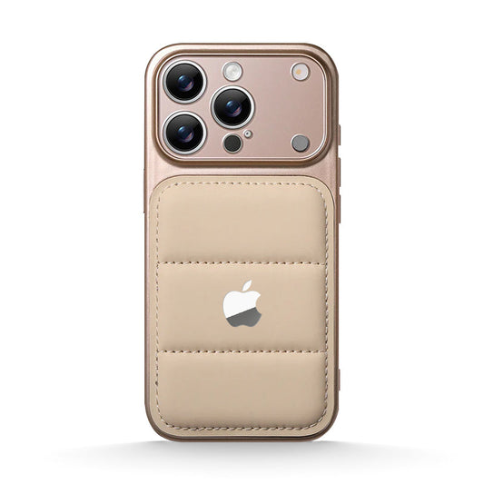 Khaki | iPhone Puffer Leather Case