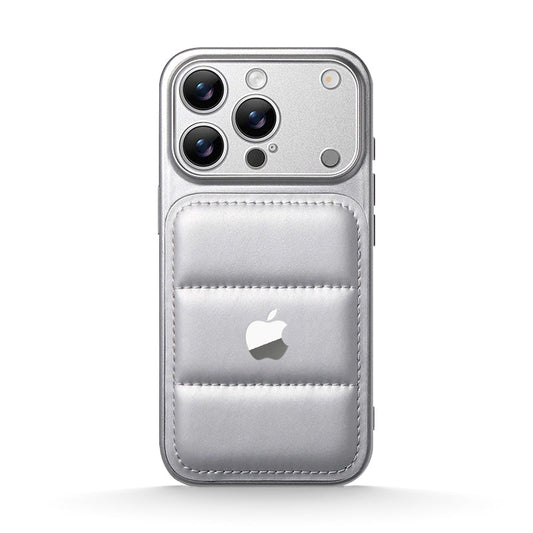 Silver White | iPhone Puffer Leather Case