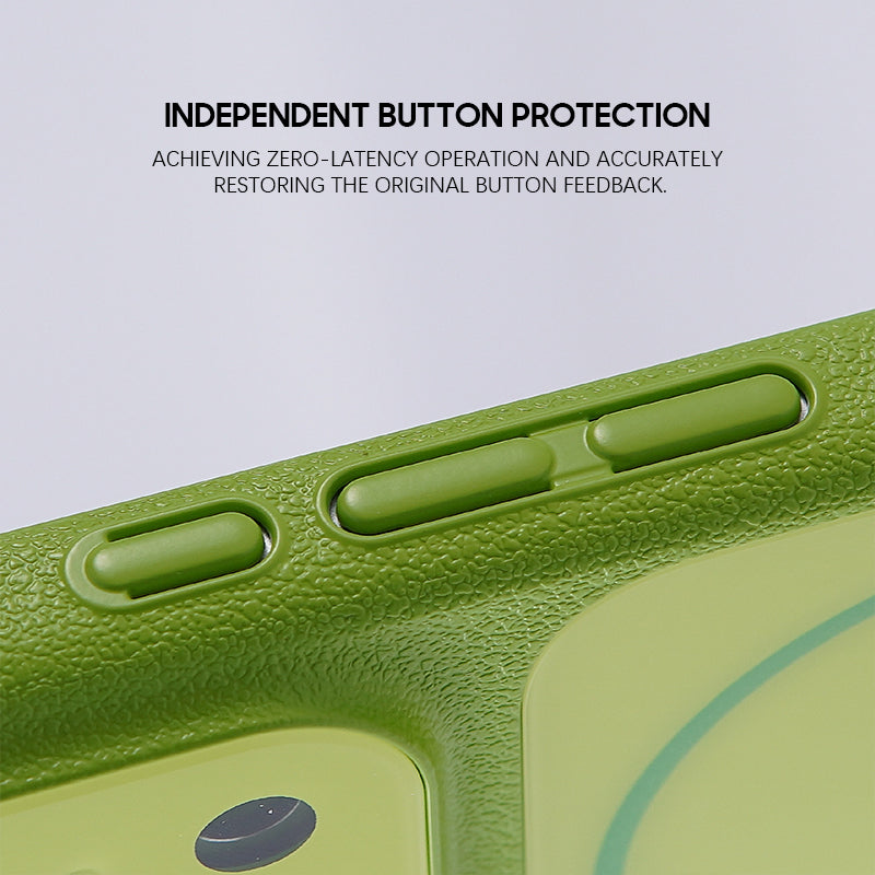 Fluorescent Green | iPhone MagSafe Faux Leather Textured Case