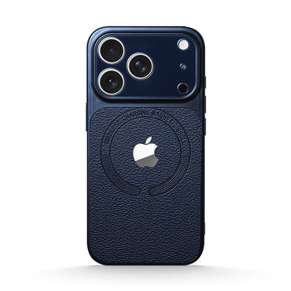 Dark Blue | iPhone Leather Texture Magsafe Case