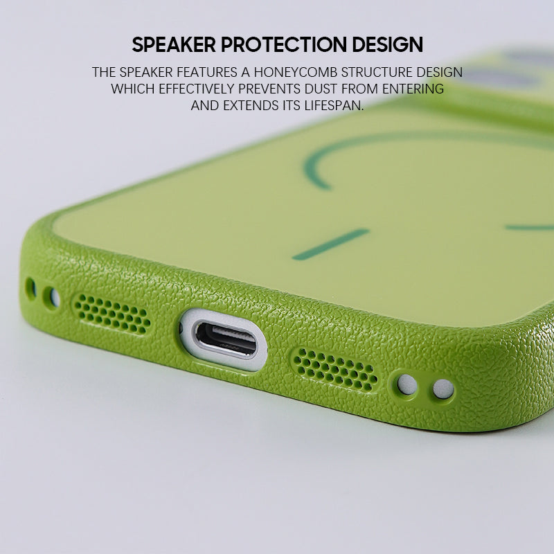 Fluorescent Green | iPhone MagSafe Faux Leather Textured Case