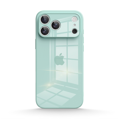 Light Cyan | iPhone Tempered Glass Phone Case