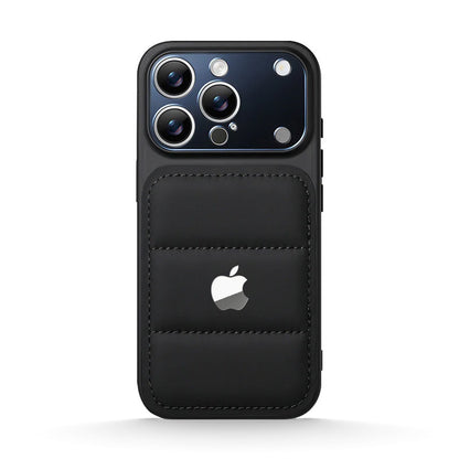 Black | iPhone Puffer Leather Case