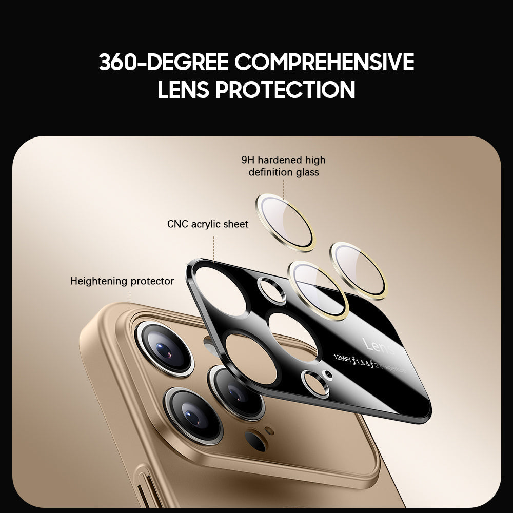 Titanium Gold | iPhone Magsafe Large Window Matte Case