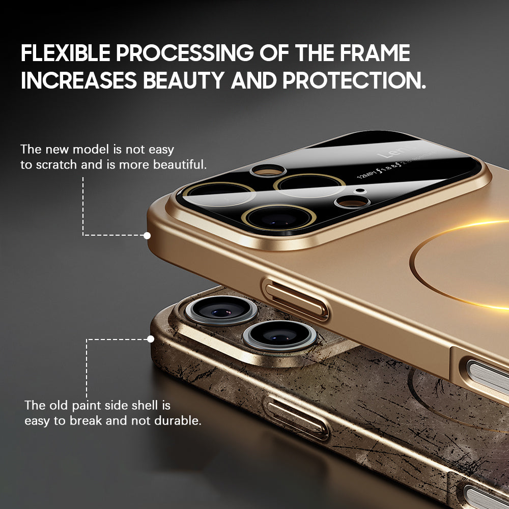 Titanium Gold | iPhone Magsafe Large Window Matte Case