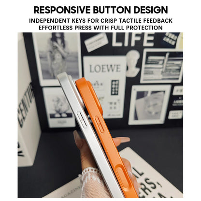 White | iPhone Leather Texture Magsafe Case