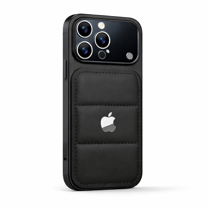 Black | iPhone Puffer Leather Case