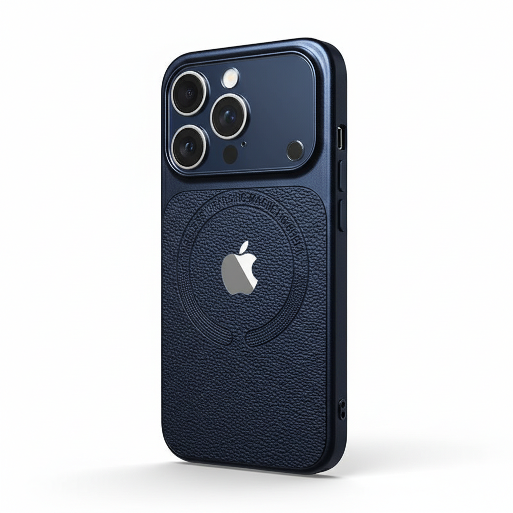 Dark Blue | iPhone Leather Texture Magsafe Case