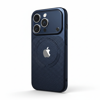 Dark Blue | iPhone Leather Texture Magsafe Case